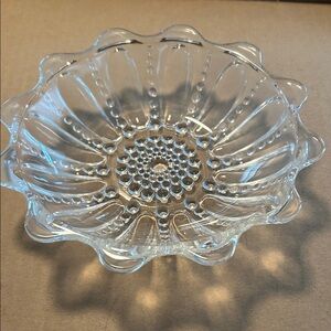 Vintage Scalloped Clear Glass Bowl